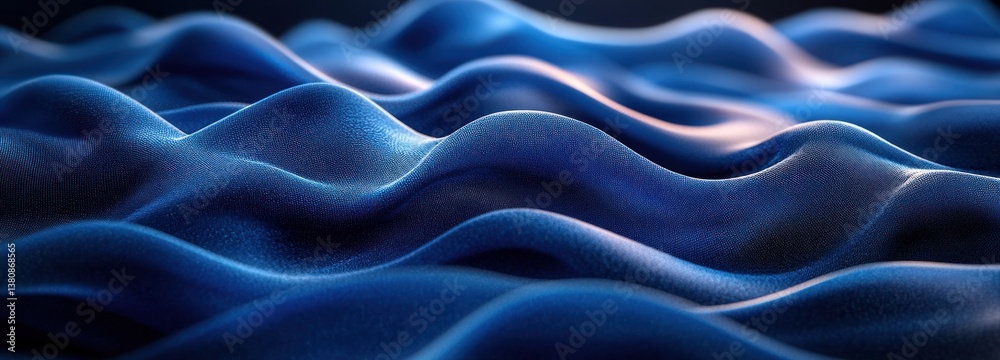 Obraz premium Digital Wave Background Abstract Technology Connection with Blue Particles Data Science