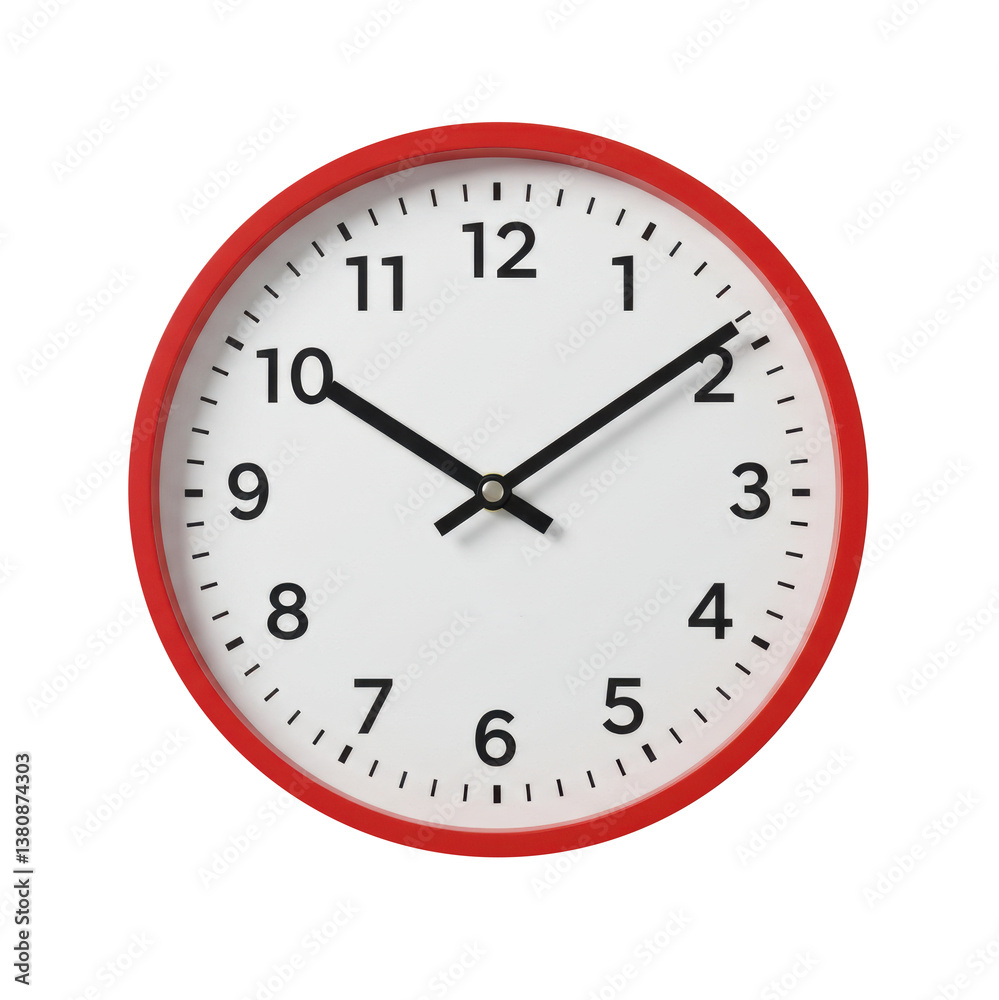 Red wall clock telling time home decor design Red wall clock telling time home decor design