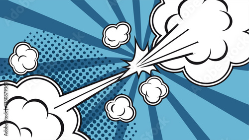 Dynamic Comic Book Explosion Action, Power, Speed, Impact, Blast, Pop Art, Retro, Style, Graphics, D