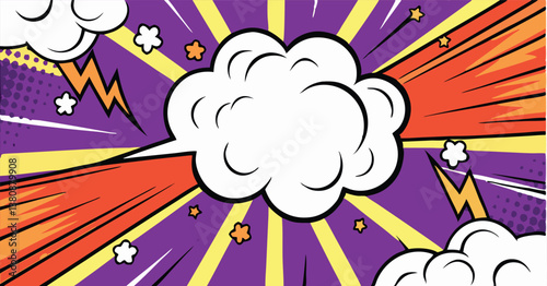 Comic Book Style Explosion Pop Art Graphic Design Background