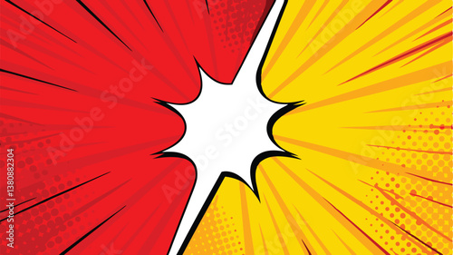 Dynamic Comic Book Style Background Red Yellow Explosion