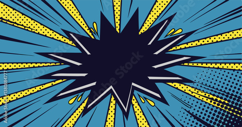 Comic Book Explosion Pop Art Graphic Design Burst Background