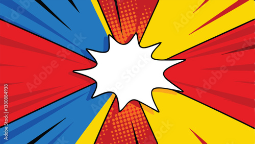 Dynamic Comic Book Pop Art Style Superhero Explosion Background