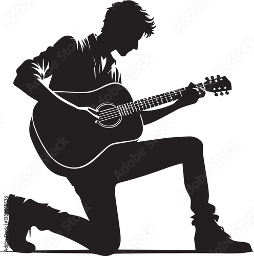 girl with electric guitar vector, girl with electric guitar silhouette vector, man with electric guitar vector illustration