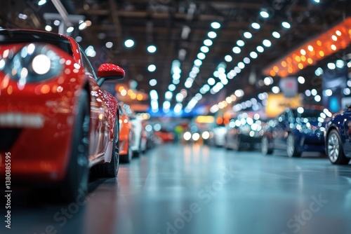 Wallpaper Mural Indoor Car Exhibition Blurred Perspective Soft Lighting Dynamic Composition Torontodigital.ca