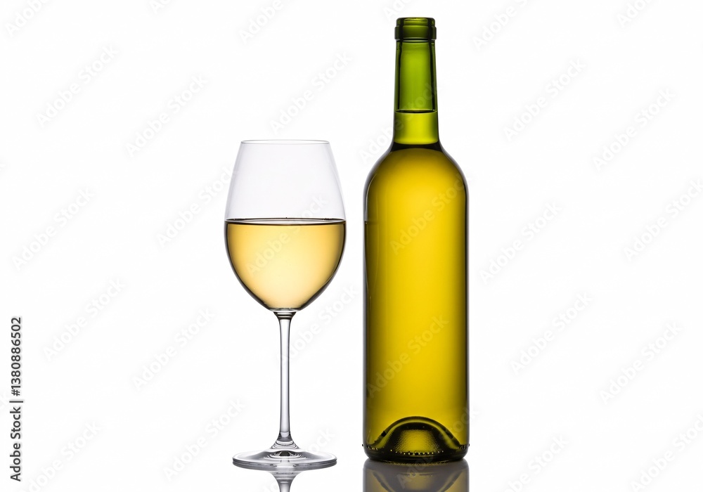 Champagne bottle and glass Champagne bottle and glass