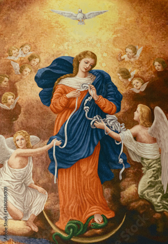 Painting of Blessed Virgin Mary who unties the knots.