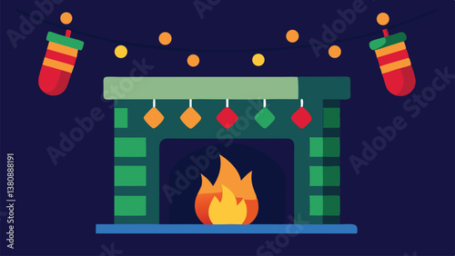 fireplace with burning candle