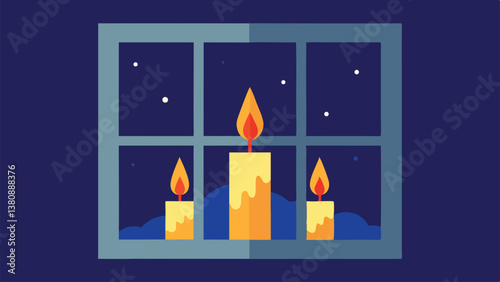 vector illustration of a burning candle
