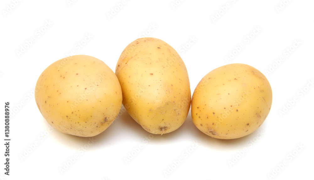 New potato isolated on white background close up New potato isolated on white background close up
