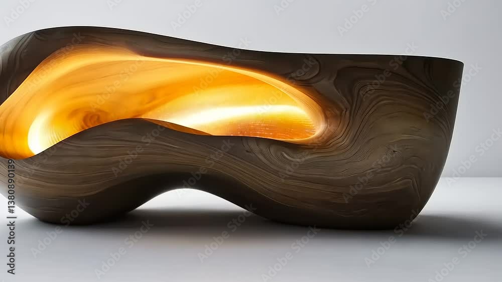 Illuminated Wooden Sculpture: A Masterpiece of Carving and Light