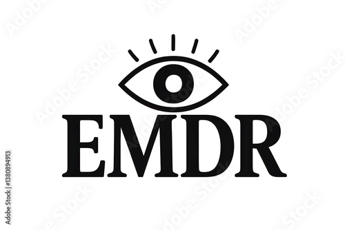 EMDR abbreviation text in black on white background with eye symbol