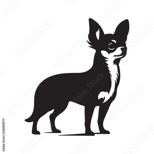 Dog silhouette black illustration