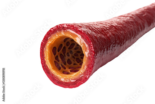 Clogged artery cross-section showing plaque buildup inside