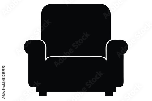 black leather armchair isolated