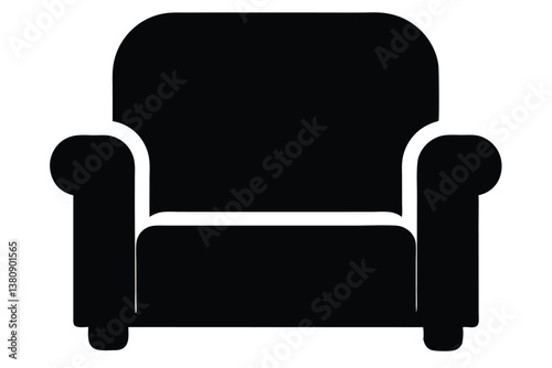 black leather armchair isolated