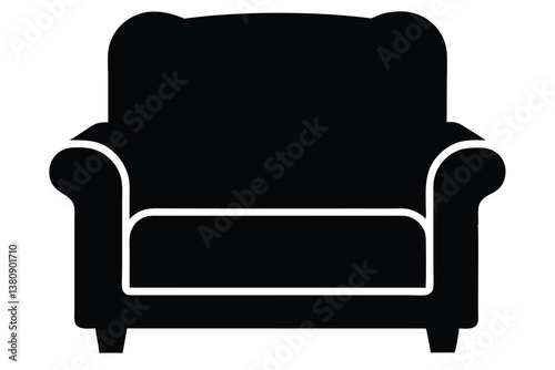 black leather armchair isolated