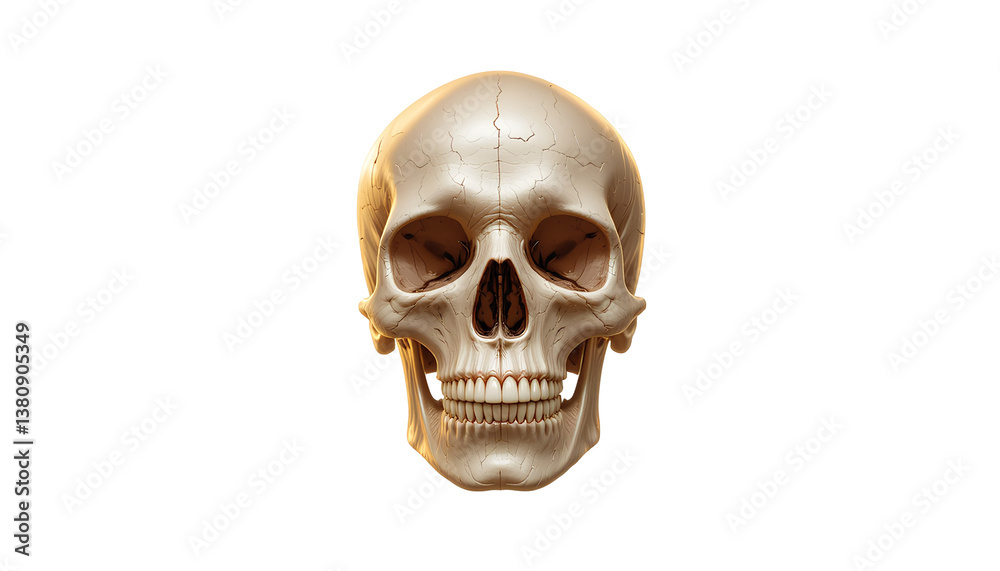 Fototapeta premium Photo of human skull isolated on transparent background 