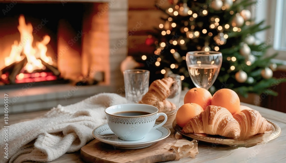Fototapeta premium christmas table setting