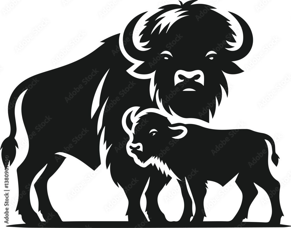 Fototapeta premium Buffalo silhouette