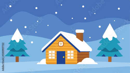 winter landscape with house