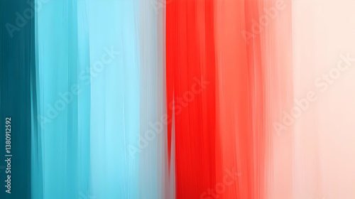 Abstract Grunge Textured Gradient Background with Red and Teal Vertical Brushstrokes