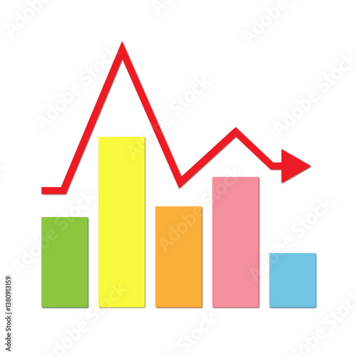 business graph with arrow