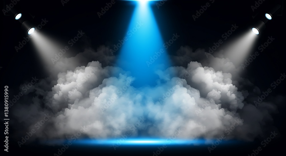 Fototapeta premium Azure Spotlight Haze AI Generated