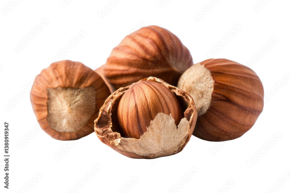 Hazelnut Close-Up on transparent background Hazelnut Close-Up on transparent background
