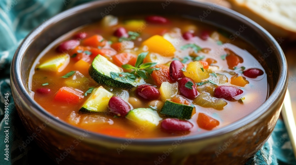 A Delicious Bowl of Hearty Vegetable Soup Ready to Savor and Enjoy Anytime