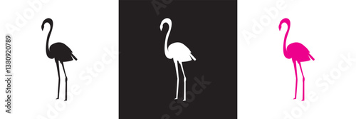 Flamingo icon. Vector illustration. isolated on white and black background. EPS 10