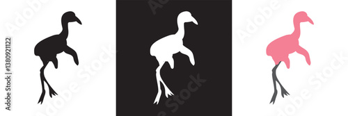 Flamingo icon. Vector illustration. isolated on white and black background. EPS 10