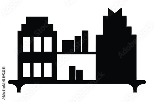 black silhouette of a city