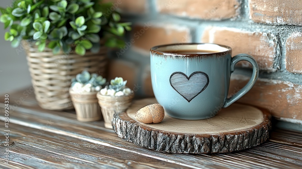 Cozy Morning Coffee with Rustic Charm Cozy Morning Coffee with Rustic Charm
