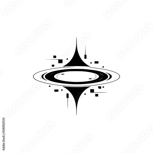 Abstract Geometric Design - Futuristic Swirls and Squares