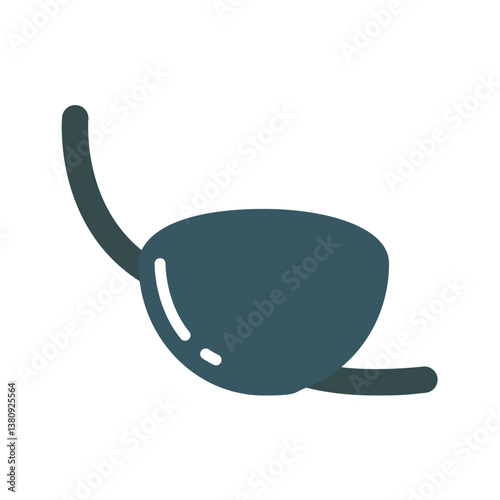 Illustration of a classic flintlock eye patch, featuring detailed design elements