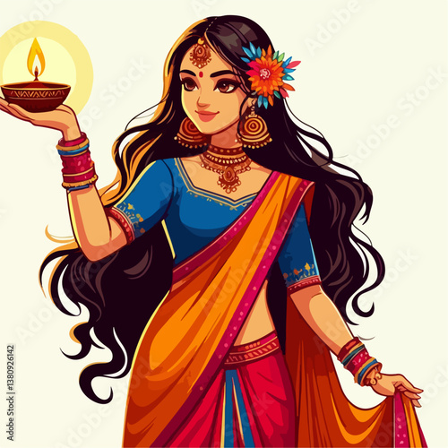 Woman celebrating Diwali