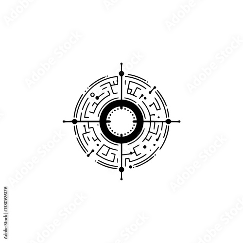 Tech Target: Minimalist Circuit Board Design on White