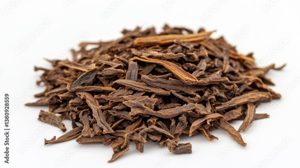 Pile of Agarwood Chips on White Surface, Precious and Aromatic Incense Material