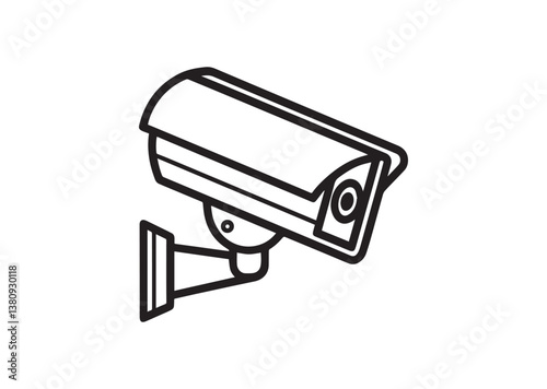Cctv security camera silhouette vector