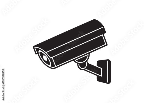 Cctv security camera silhouette vector