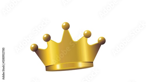 golden crown luxury animation with alpha channel or transparent background