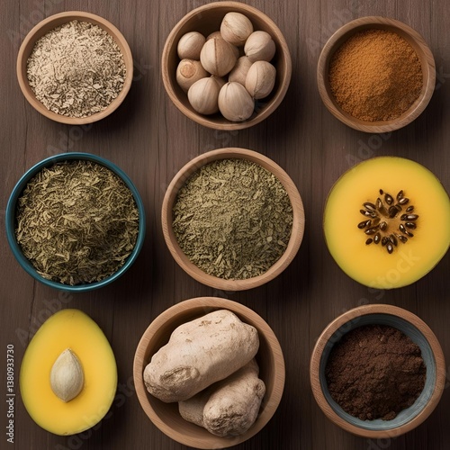 A group of bowls of food