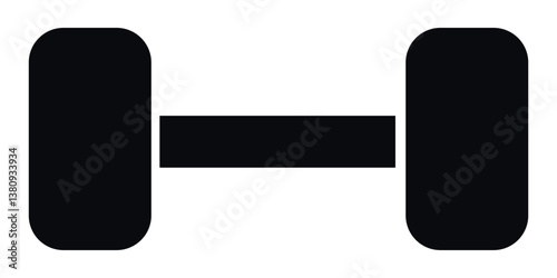 Dumbbell icon vector, dumbbell silhouette vector in trendy flat style illustration isolated on white background.