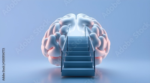 staircase within a brain, space for copy