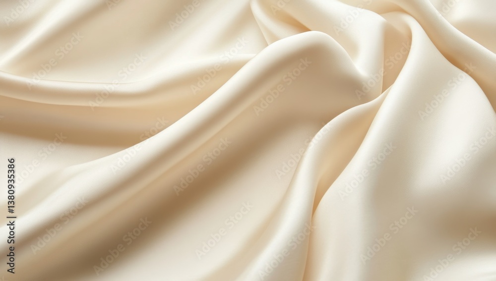 Obraz premium Creamy, luxurious satin fabric draped in elegant folds
