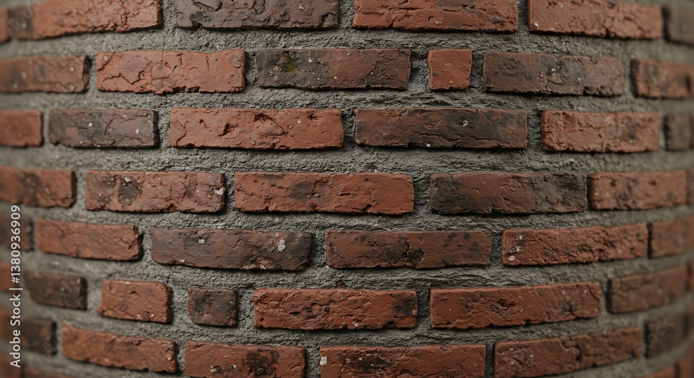 Obraz premium Crimson Brick Cylinder AI Generated