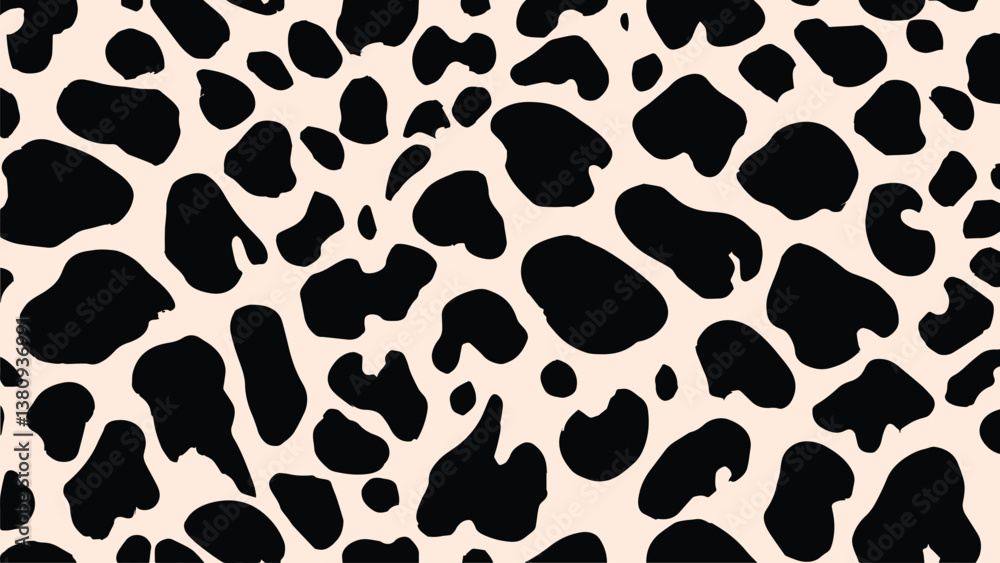 Abstract cow print pattern or cow skin texture vector, hand drawn design. Farm animal print Abstract cow print pattern or cow skin texture vector, hand drawn design. Farm animal print