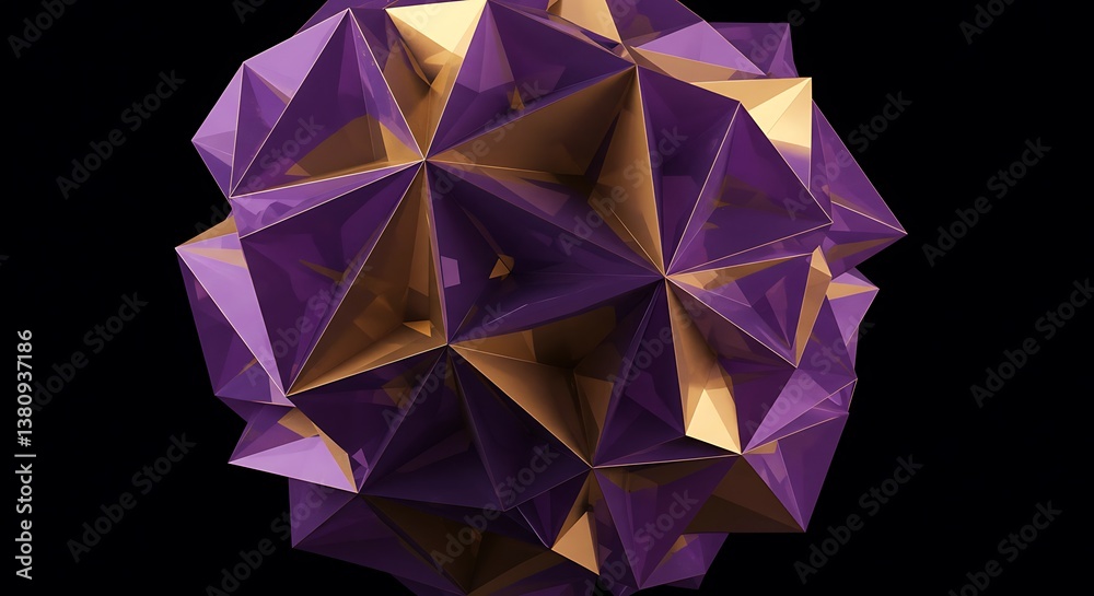 Amethyst & Gold Facets AI Generated Amethyst & Gold Facets AI Generated
