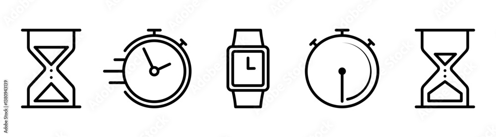 Set of timers icon on white background, stopwatch, countdown, timer vector illustration Set of timers icon on white background, stopwatch, countdown, timer vector illustration